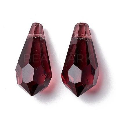 Faceted Transparent A5 Glass Pendants GLAA-D003-03-1