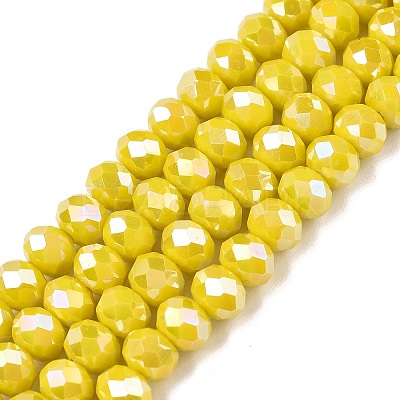 Electroplate Glass Beads Strands EGLA-A044-P6mm-B04-1