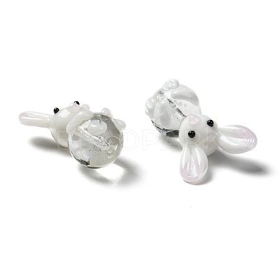 Handmade Bunny Lampwork Beads X-LAMP-P051-J01-1