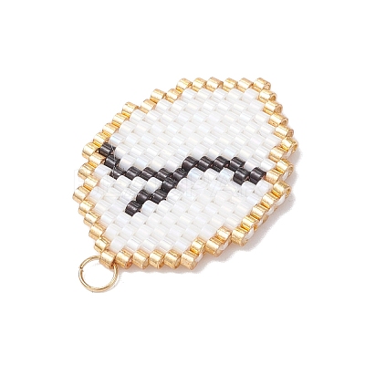 Glass Seed Beaded Twelve Constellations Pendants PALLOY-MZ00891-01-1