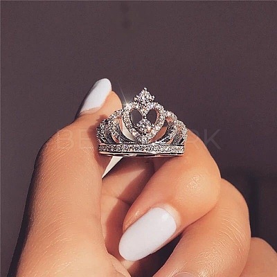 Fashionable Alloy Rhinestone Finger Rings FS-WG5016E-03-1