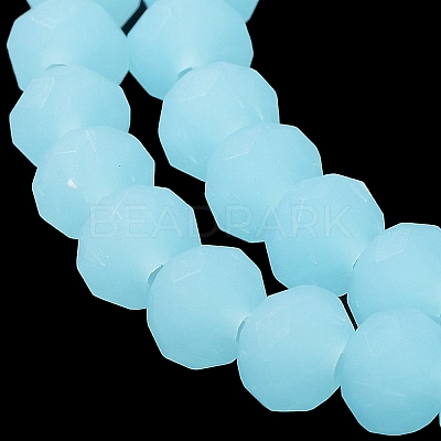 Imitation Jade Solid Color Glass Beads Strands EGLA-A034-J6mm-MD04-1