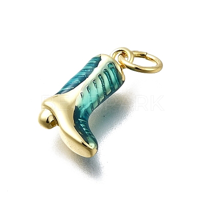 Brass Enamel Pendants KK-K400-50G-03B-1