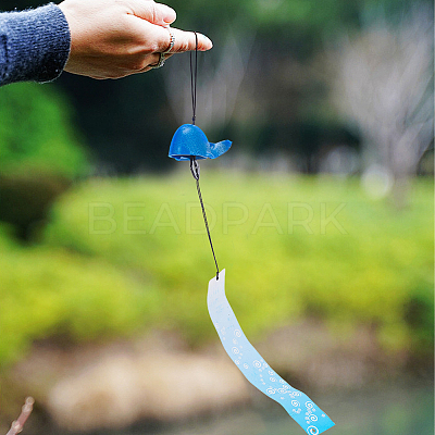 2Pcs 2 Style Japanese Cast Iron Bell Wind Chimes HJEW-BC0001-47D-1