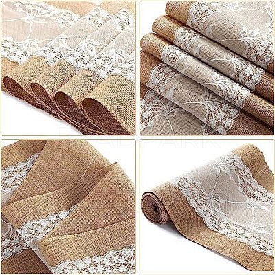 Jute Cloth & Lace Table Runners HULI-PW0002-131B-1