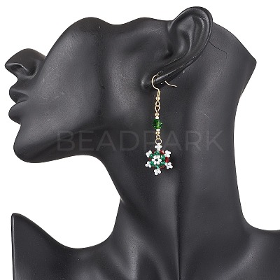 Glass Seed Beads Dnagle Earrings EJEW-MZ00501-04-1
