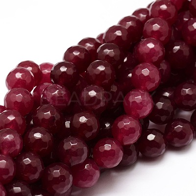 Dyed Natural White Jade Beads Strands G-E313-8mm-05-1