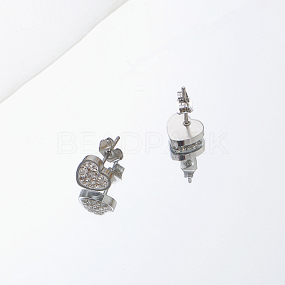Non-Tarnish 304 Stainless Steel Heart Stud Earrings for Women IO4754-4-1