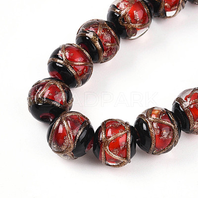 Handmade Gold Sand Lampwork Beads LAMP-N026-01C-1