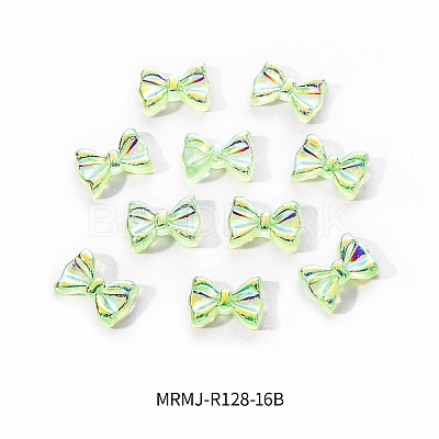 Electroplated Bowknot Resin Cabochons MRMJ-R128-16B-1