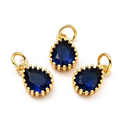 Brass Micro Pave Cubic Zirconia Pendants ZIRC-D120-01G-05-1