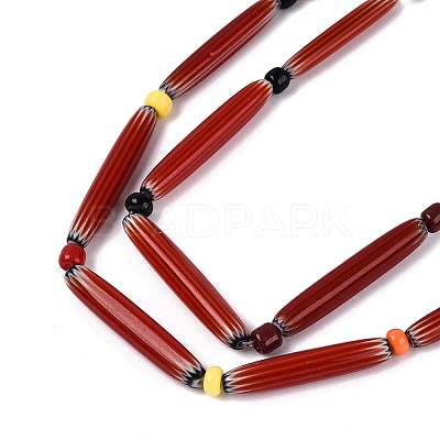 Handmade Millefiori Glass Lampwork Strip Beads Strands LA-N047-01D-1