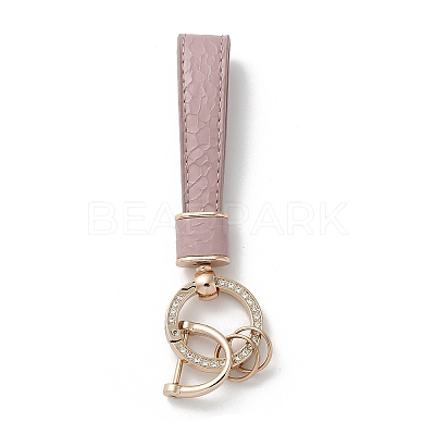 Microfiber & Zinc Alloy & Crystal Rhinestone Keychain KEYC-G062-01C-1
