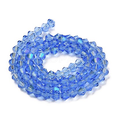 Transparent Electroplate Glass Beads Strands GLAA-F029-3mm-D07-1