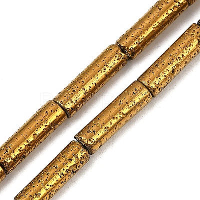 Electroplated Natural Lava Rock Beads Strands G-K388-03B-01-1