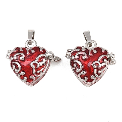 Heart Brass Enamel Prayer Box Pendants KK-24X21-1