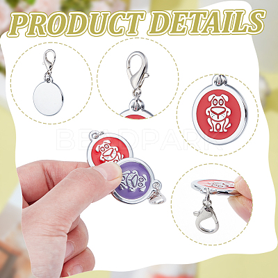 6Pcs 6 Colors Zinc Alloy Enamel Pendant Decorations AJEW-GA0008-07-1