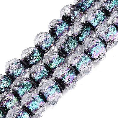 Handmade Foil Glass Lampwork Beads Strands DICH-T023-02B-1