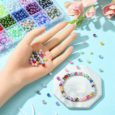 24Colors ABS Plastic Imitation Pearl Beads OACR-YW0001-74-1