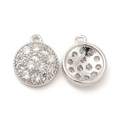 Brass Micro Pave Cubic Zirconia Charms KK-E071-12P-1
