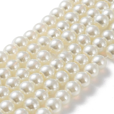 Baking Paint Pearlized Glass Pearl Round Bead Strands X-HY-Q003-6mm-02-1