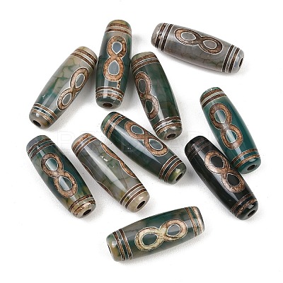 Tibetan Style dZi Beads TDZI-E004-43-1