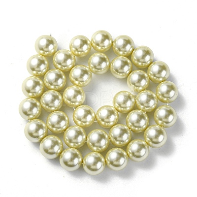 Eco-Friendly Dyed Glass Pearl Round Beads Strands HY-A002-12mm-RB012-1
