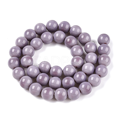 Opaque Solid Color Glass Beads Strands GLAA-T032-P10mm-15-1