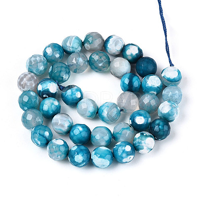 Dyed & Heated Natural Fire Crackle Agate Beads Strands G-N359-01B-06-1