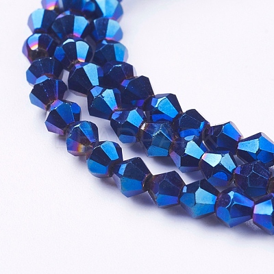 Electroplate Glass Beads Strands X-EGLA-S057-2-1