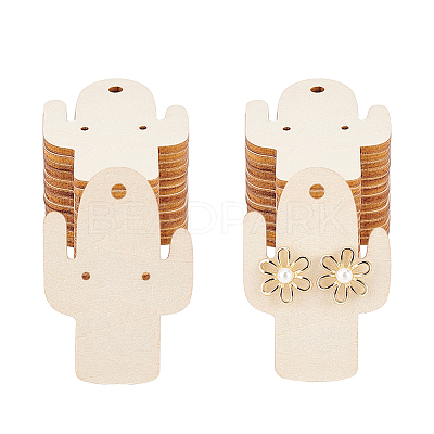Wood Earring Display Card with Hanging Hole DIY-WH0320-20G-1