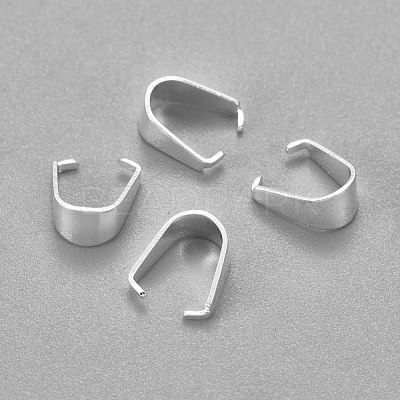 201 Stainless Steel Snap on Bails X-STAS-H436-10S-1