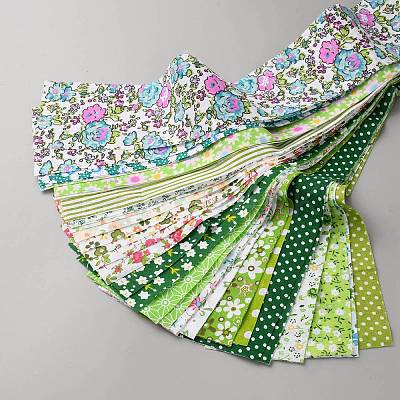 40Pcs 20 Styles Flower Pattern Cotton Fabric for Quilting and Sewing FIND-SZC0009-12C-1