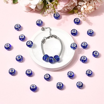 Glow In The Dark Handmade Luminous Style Lampwork Large Hole European Beads LPDL-R007-02B-1