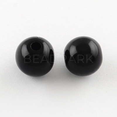 Round Opaque Acrylic Beads SACR-R865-8mm-01-1