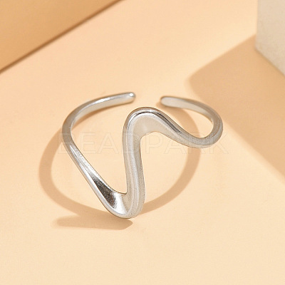 Wave 304 Stainless Steel Cuff Rings FS-WG0CC98-01-1