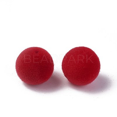 Flocky Acrylic Beads OACR-L011-C-06-1