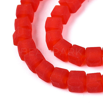 Transparent Frosted Glass Beads Strands GLAA-N072-01A-A07-1