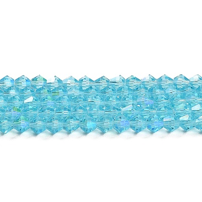 Transparent Electroplate Glass Beads Strands GLAA-F029-2mm-D20-1