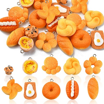 20Pcs 10 Styles Opaque Resin Imitation Food Pendants RESI-YW0001-69-1