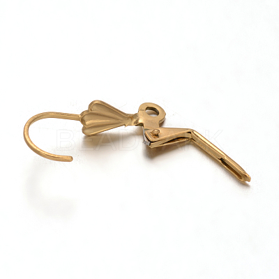 Ion Plating(IP) 304 Stainless Steel Shell Leverback Earring Findings STAS-F075-34-1