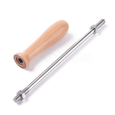 Hot Burning Brass Straight Handle and Wood Handle Sets DIY-WH0171-03P-1