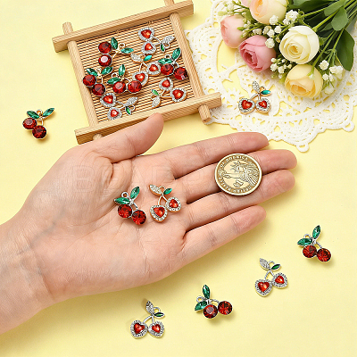 16Pcs 4 Styles Alloy Rhinestone Pendants FIND-YW0012-48-1