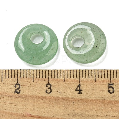 Natural Green Aventurine Donut/Pi Disc Charms G-G142-02H-1