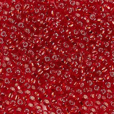 8/0 Transparent Glass Round Seed Beads SEED-J010-F8-25-1