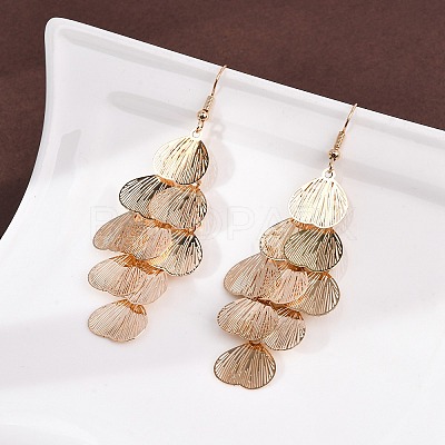 430 Stainless Steel Heart Dangle Earrings EJEW-A137-09KCG-1