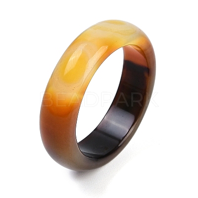 Dyed & Heated Natural Striped Agate/Banded Agate Finger Rings for Women RJEW-Z075-02T-1