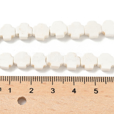 Geark Cross Natural Magnesite Beads Strands G-N0131-04C-1