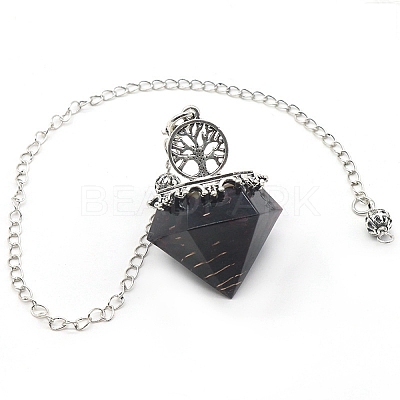Natural Garnet Chip & Resin Dowsing Pendulum Big Pendants PW-WG72597-05-1