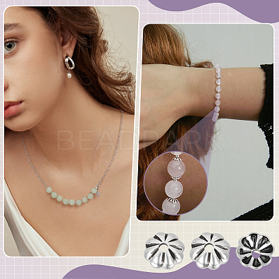 30Pcs Retro 925 Sterling Silver Bead Caps STER-BC0004-11-1
